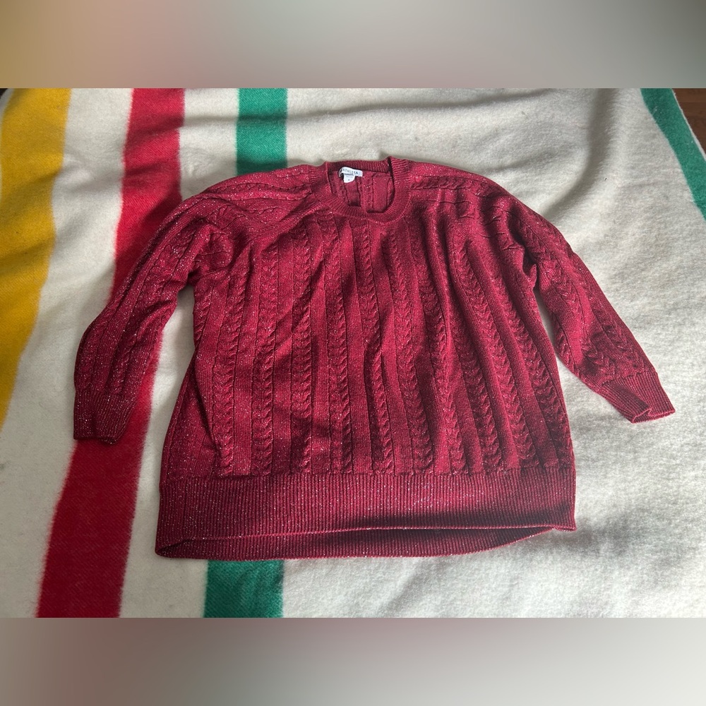 Athleta Burgundy with gold Knit Sweater